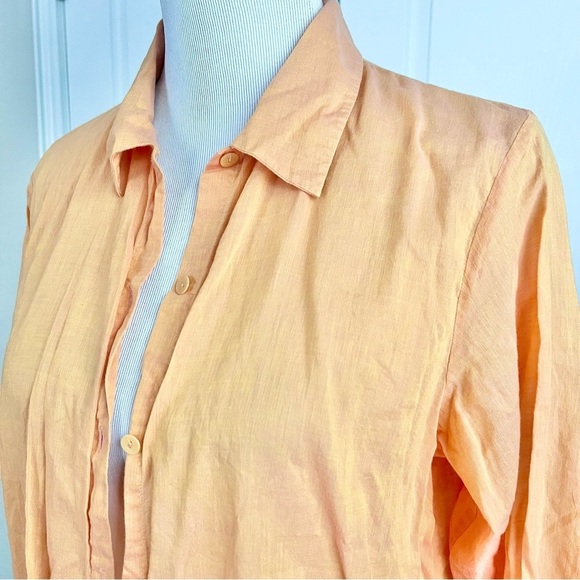 Eileen Fisher Sunburnt orange Cotton Button Up Top - Picture 5 of 11